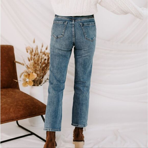 Blank NYC Baxter Ribcage Straight Leg Denim Jeans Size 26 in Whirlwind Blue NWT - Picture 3 of 11